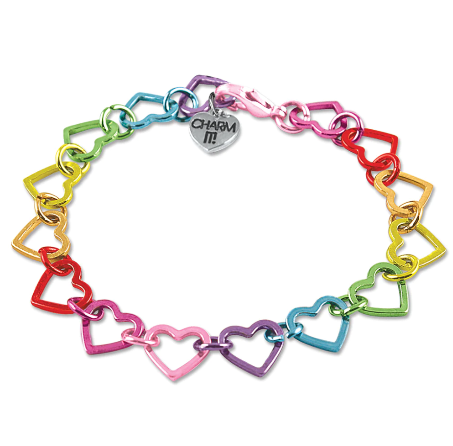 Rainbow Heart Link Bracelet